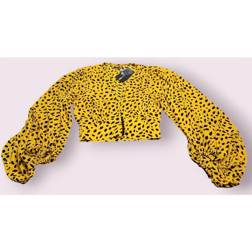 NWT Fashion Nova Polka Dot Crop Top S Barbiecore